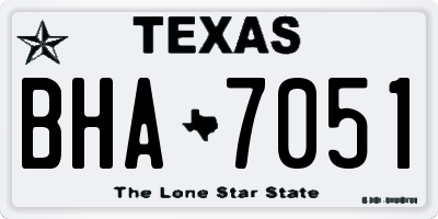 TX license plate BHA7051