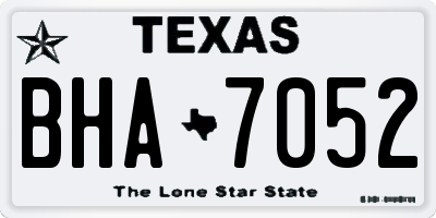 TX license plate BHA7052