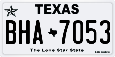 TX license plate BHA7053