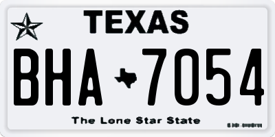 TX license plate BHA7054