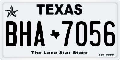 TX license plate BHA7056