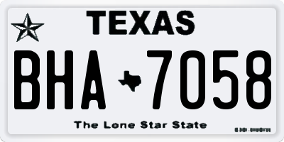 TX license plate BHA7058