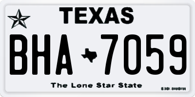 TX license plate BHA7059
