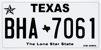 TX license plate BHA7061