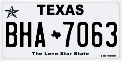 TX license plate BHA7063