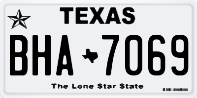 TX license plate BHA7069