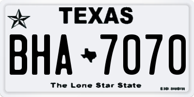 TX license plate BHA7070