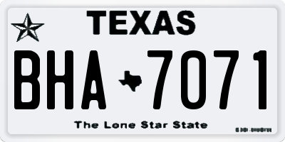 TX license plate BHA7071