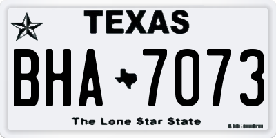 TX license plate BHA7073