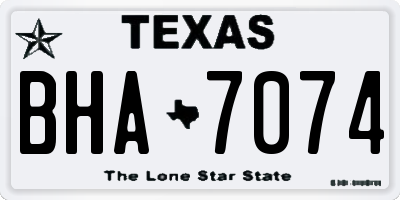 TX license plate BHA7074