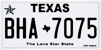 TX license plate BHA7075