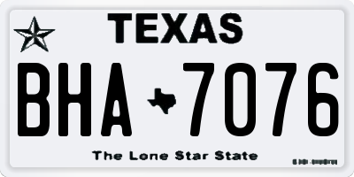 TX license plate BHA7076