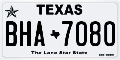 TX license plate BHA7080