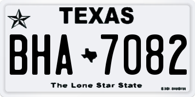 TX license plate BHA7082