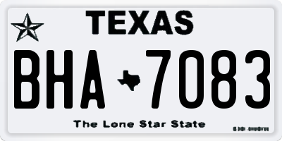 TX license plate BHA7083