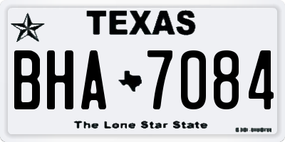 TX license plate BHA7084