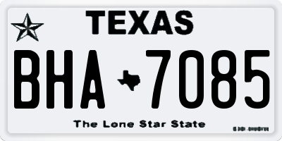 TX license plate BHA7085