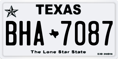 TX license plate BHA7087