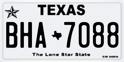 TX license plate BHA7088