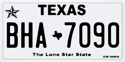 TX license plate BHA7090