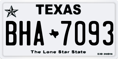 TX license plate BHA7093