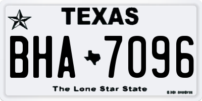 TX license plate BHA7096