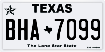 TX license plate BHA7099