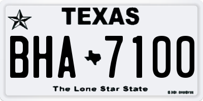 TX license plate BHA7100