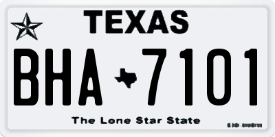 TX license plate BHA7101