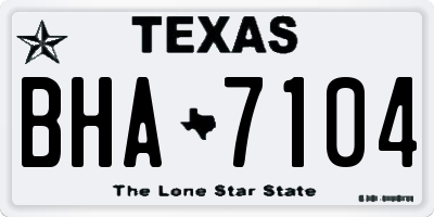 TX license plate BHA7104