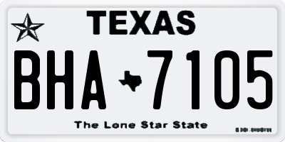 TX license plate BHA7105