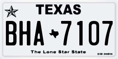TX license plate BHA7107