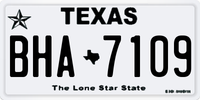 TX license plate BHA7109
