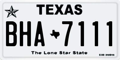 TX license plate BHA7111