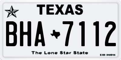 TX license plate BHA7112