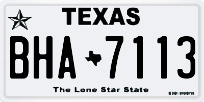 TX license plate BHA7113