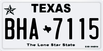TX license plate BHA7115
