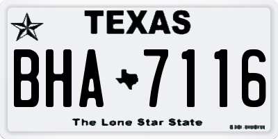 TX license plate BHA7116