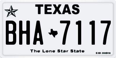 TX license plate BHA7117