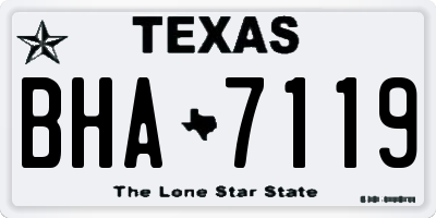 TX license plate BHA7119
