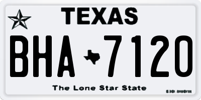 TX license plate BHA7120