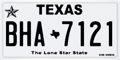 TX license plate BHA7121