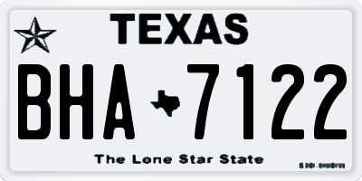 TX license plate BHA7122