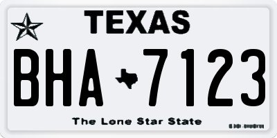 TX license plate BHA7123