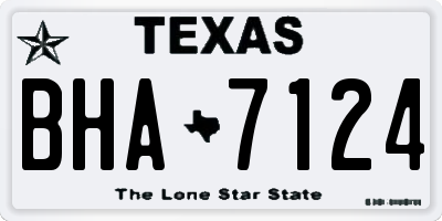 TX license plate BHA7124