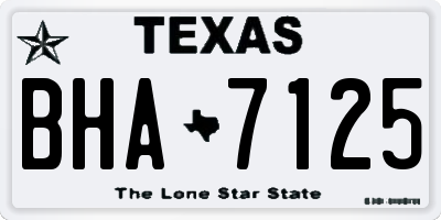 TX license plate BHA7125