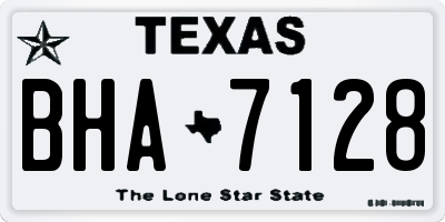 TX license plate BHA7128