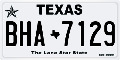 TX license plate BHA7129