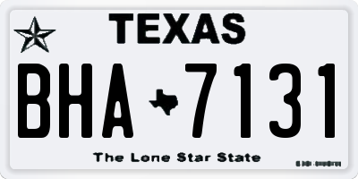 TX license plate BHA7131