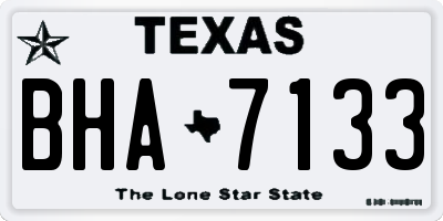 TX license plate BHA7133